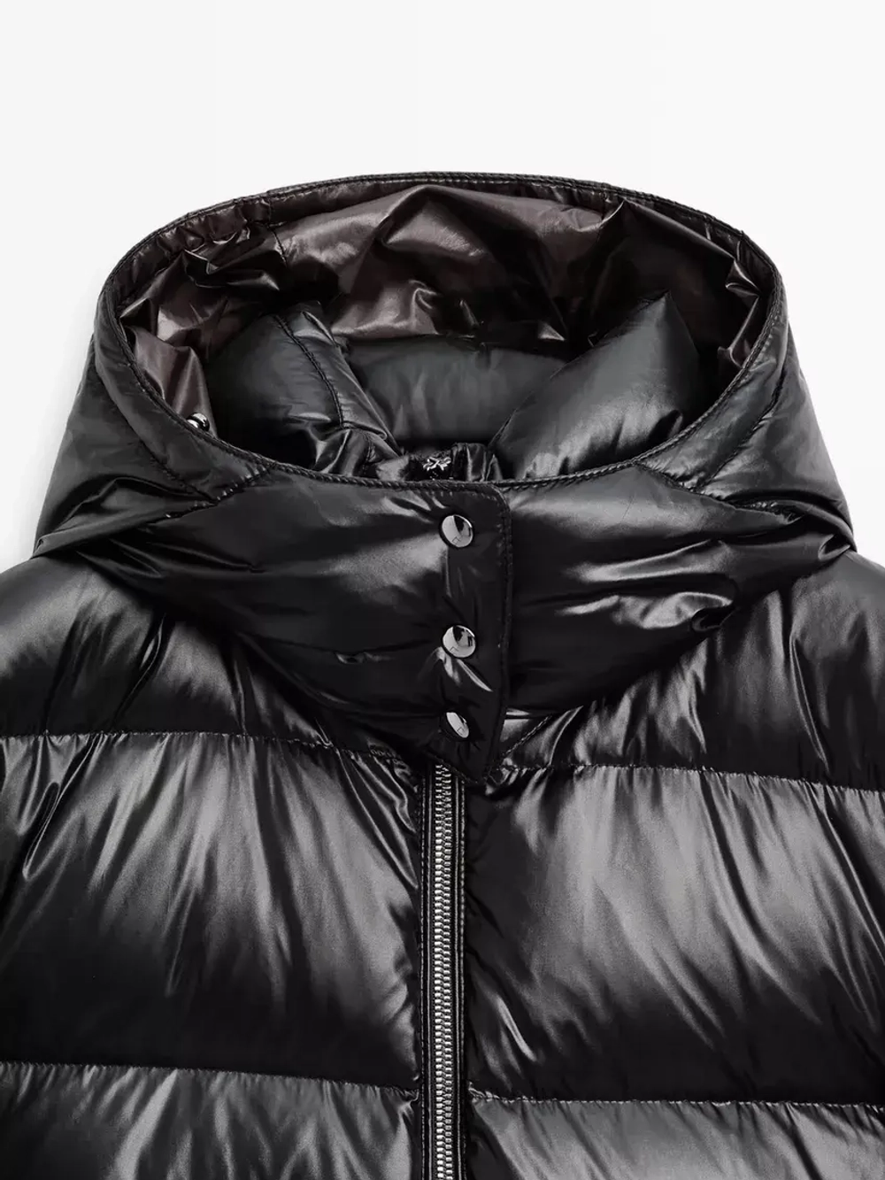 Massimo Dutti Стеганая куртка с водоотталкивающей пропиткой, черный