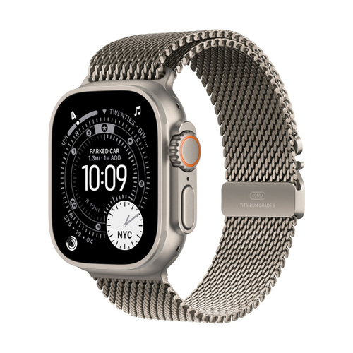 Apple Watch Ultra 3 (2025), 49 мм корпус из титана цвета «Natural», ремешок Titanium Milanese Loop размера M цвета «Natural»