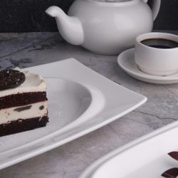 Блюдо прямоугольное 30,2*17,6 см h3,2 см с бортом Asymmetry белое фарфор NEW P.L. [4]