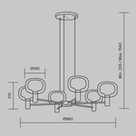 Подвесная люстра Maytoni Vision MOD411PL-06G