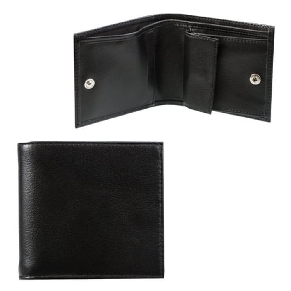 Портмоне мужское BEFLER "Грейд", 100х90 мм, натуральная кожа, на кнопке, черное, РМ.22.-9