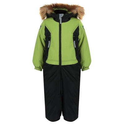 Комбинезон Билл р-р 86 лайм/черный иск.опушка