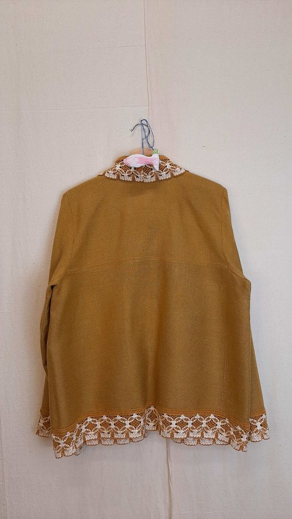 Рубашка с Кружевом/Mustard Lace Long Sleeve горчичная - фото 2