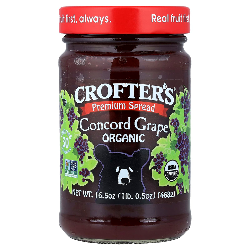 Crofter's Organic, органический спред премиального качества, виноград, 468 г (16,5 унции)