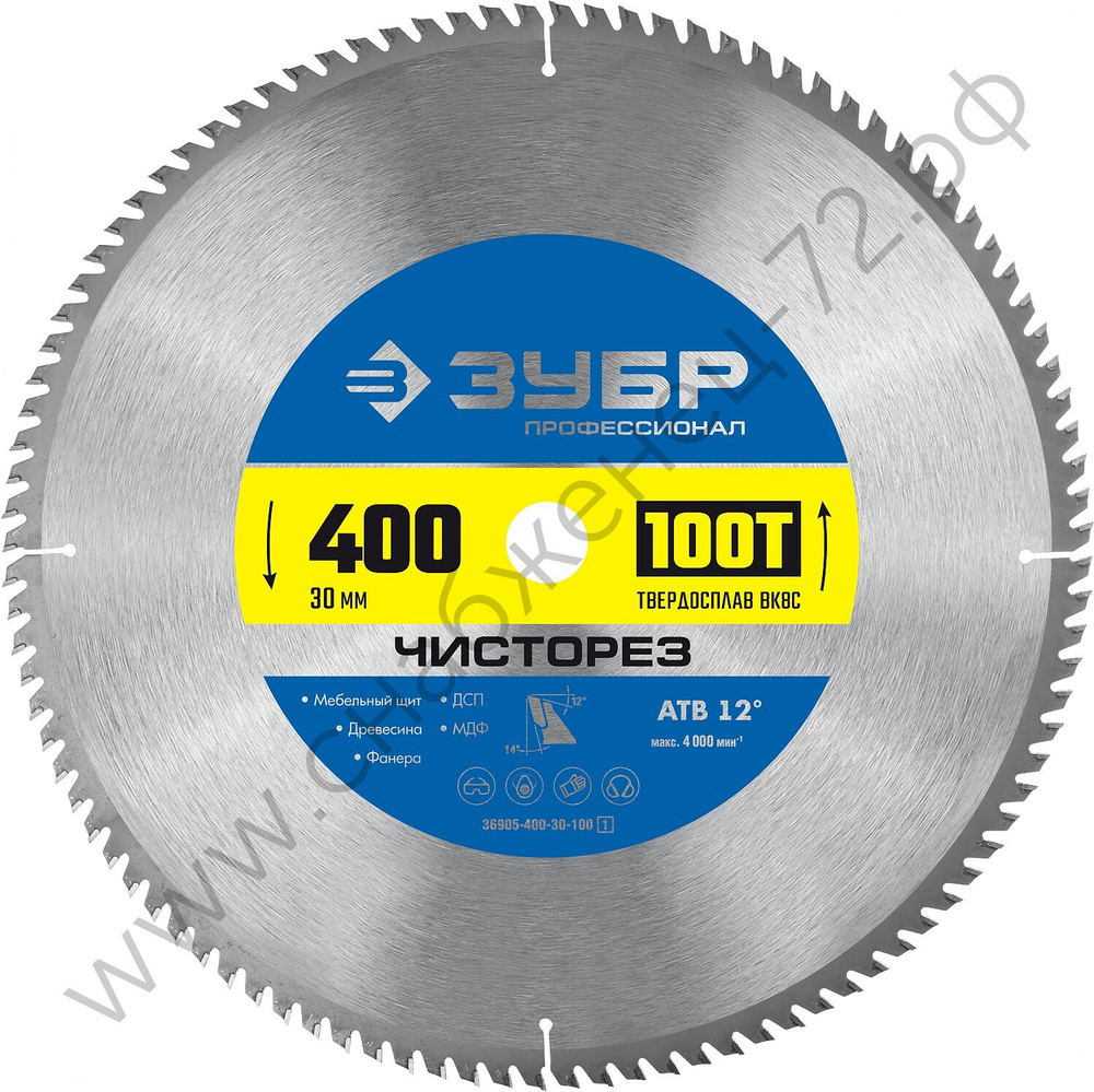 ЗУБР Чисторез 400 x 30мм 100Т, диск пильный по дереву