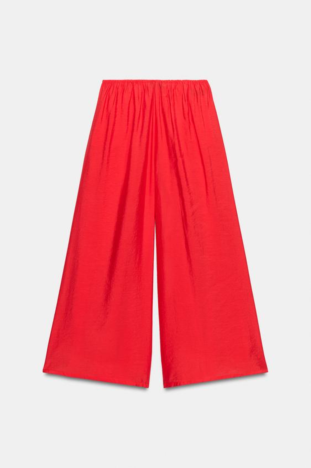 ZARA БРЮКИ ПАЛАЦЦО НА ШНУРКЕ, КОРАЛЛОВО-КРАСНЫЙ