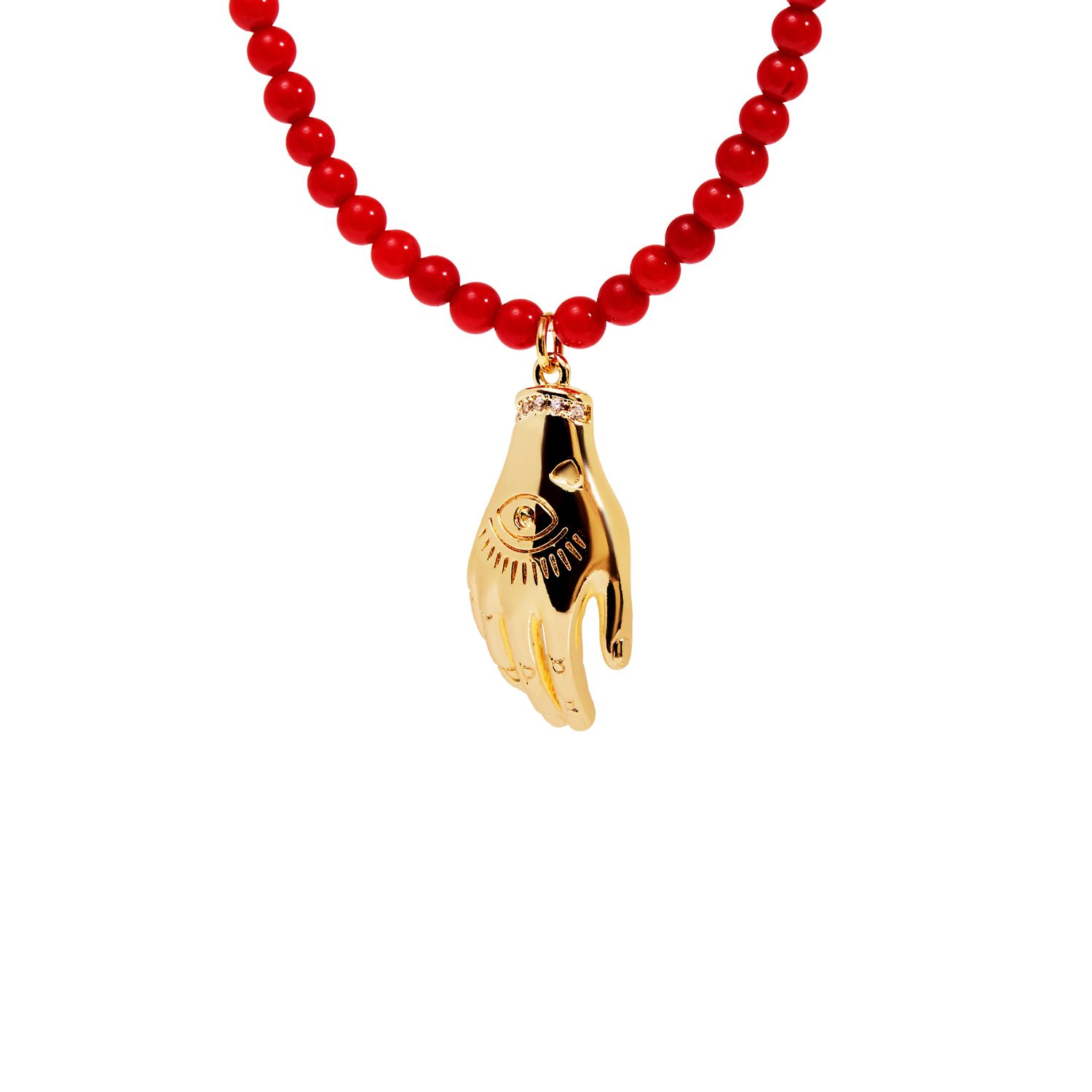 Колье Gold Hand Coral Necklace