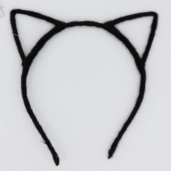 Ободок с ушками, черный