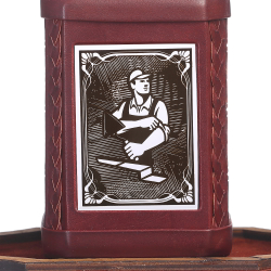 Графин «Строителю-1» с накладкой покрытой никелем