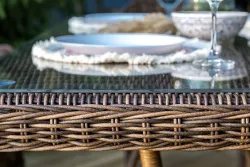 "Амароне" обеденная группа из искусственного ротанга на 6 персон, цвет коричневый