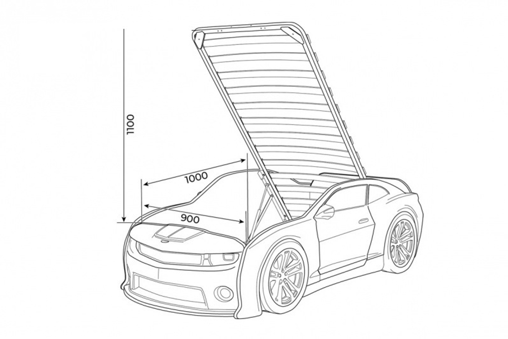 Объемная (3d) кровать-машина EVO "Camaro" (желтая глянцевая)