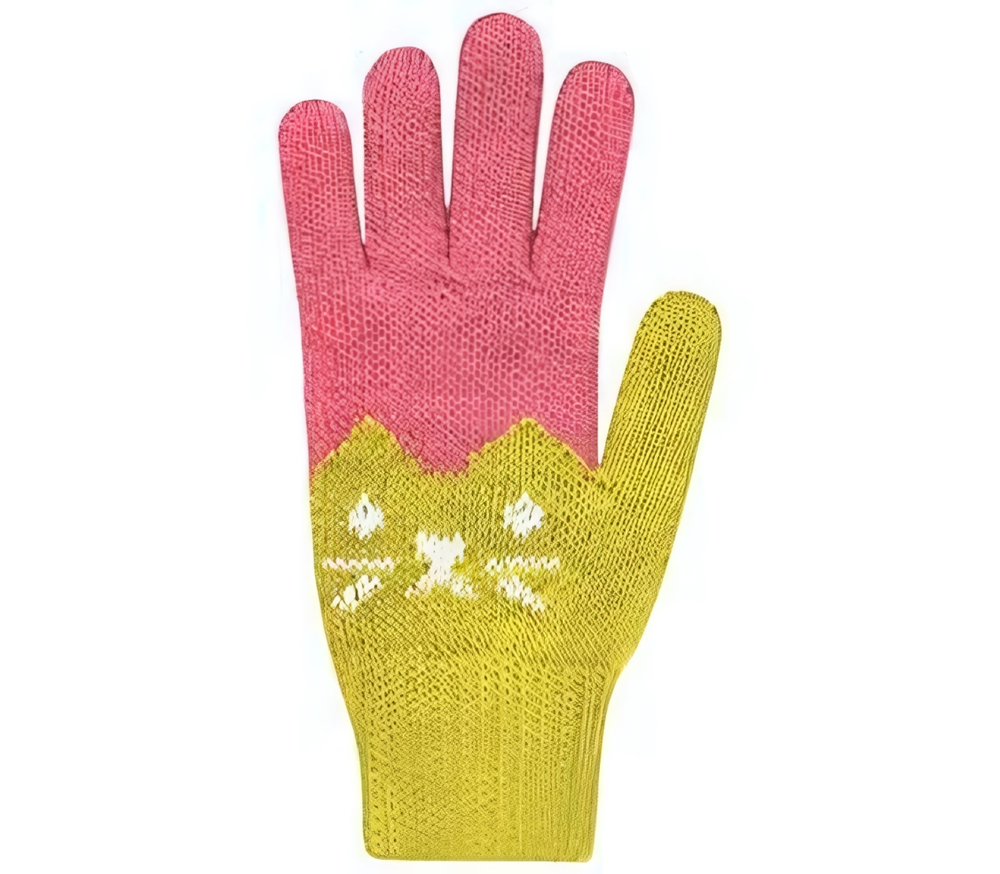 Перчатки "Кот Обормот" розовый/салатовый р.14, 1 шт.