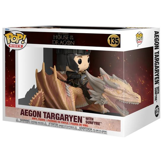 Фигурка Funko POP! Rides HOTD S4 Aegon Targaryen w/Sunfyre (135) 83460 / Фигурка Фанко ПОП! по мотивам сериала "Дом Дракона", Эйгон Таргариен