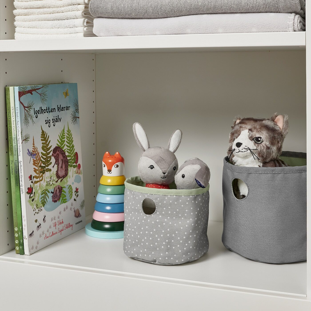 IKEA LEN  (ИКЕА ЛЕН)  -  Коробка, 2 шт, зеленый/светло-серый