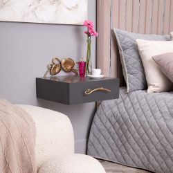 Тумба прикроватная Monstera Deliciosa (Монстера) подвесная Серый