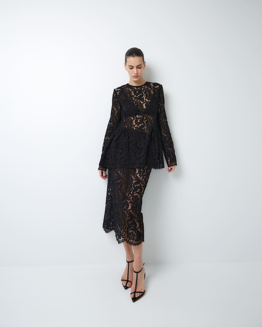 Топ из кружева Рьешар Мареско черный