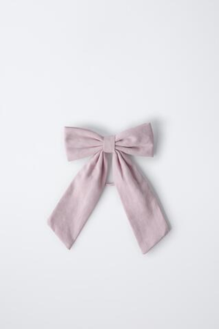 ZARA РЕЗИНКА ДЛЯ ВОЛОС С БАНТОМ, РОЗОВЫЙ