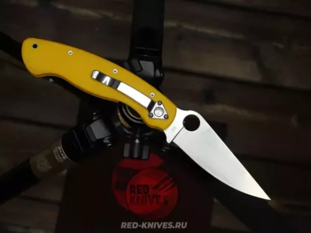 (Реплика Spyderco Military) Складной нож Steelclaw Боец-3 , желтая рукоять - сталь D2