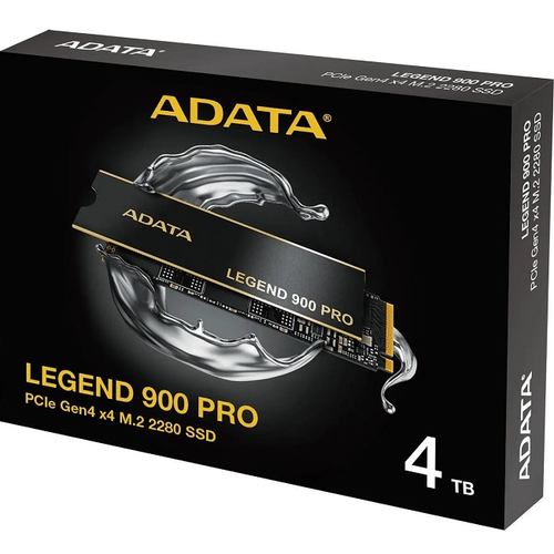 Жесткий диск SSD M.2 4Tb ADATA Legend 900 PRO, 7400/6500MBs, 630000 IOPS, TLC 3D NAND, PCI-E 4.0 x4 (SLEG-900P-4TCS)