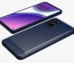 Синий защитный чехол для смартфона OnePlus 8T, серии Carbon (в стиле карбон) от Caseport