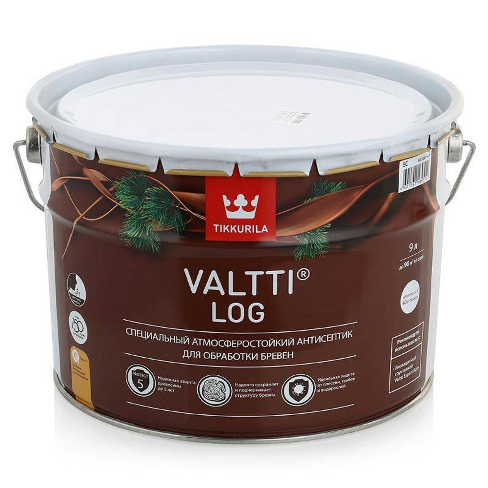 Лазурь TIK Valtti Log сверхпрочная, глянцевая (0,9л)