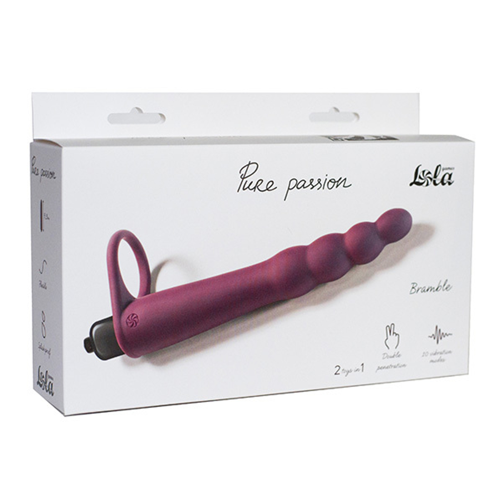 Вибронасадка для двойного проникновения Lola Games Pure Passion Bramble Wine Red 1201-02lola