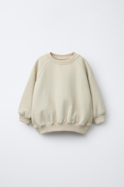 ZARA ТОЛСТОВКА С РЕЛЬЕФНЫМ ЛОГОТИПОМ, ЗЕЛЕНОВАТЫЙ