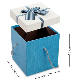 WG-10-B Набор коробок из 3шт «Куб» цв.голуб./бел.
