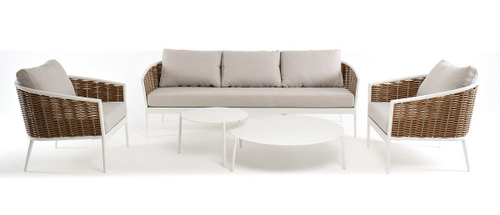 Тоскана лаунж-зона из искусственного ротанга, цвет соломенный