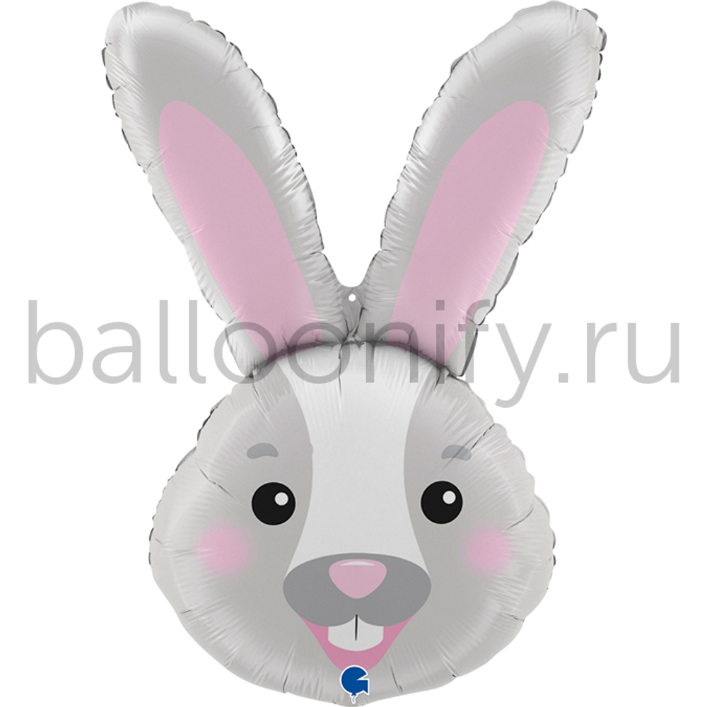 Шар (37''/94 см) Фигура, Голова, Заяц, 1 шт.