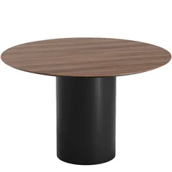 Стол обеденный Type D 120 см основание D 43 см (орех/черный)