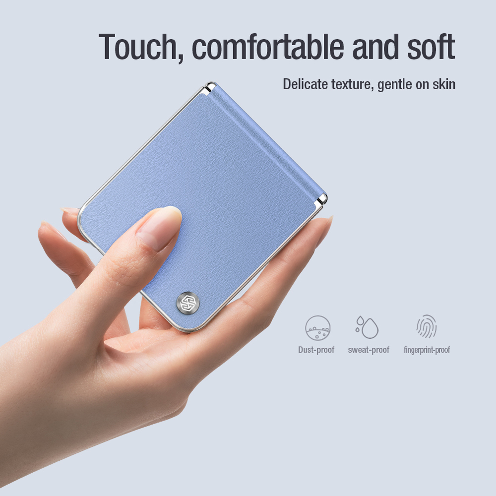 Чехол фиолетового цвета от Nillkin для Samsung Galaxy Z Flip 6 5G, серия CamShield Flip Leather Case