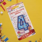 Свеча для торта Цифра Космос «4» 6 см