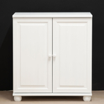 Комод белый 2 двери Харви из массива сосны с филенкой для спальни и кухни в викторианском стиле, комод деревянный для вещей и одежды на ножках напольный