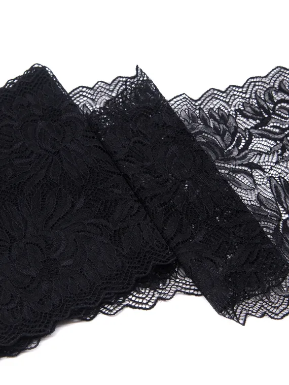 163 Кружево эластичное 18,5 см, Италия, черный 170