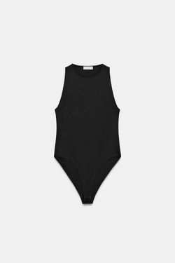 ZARA БОДИ ХАЛТЕР ИЗ ПОЛИАМИДА, ЧЕРНЫЙ