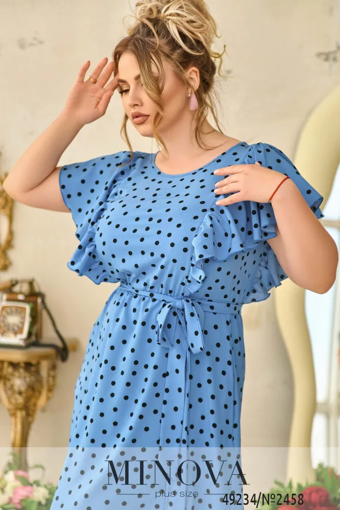 Платье 2458-голубой Minova