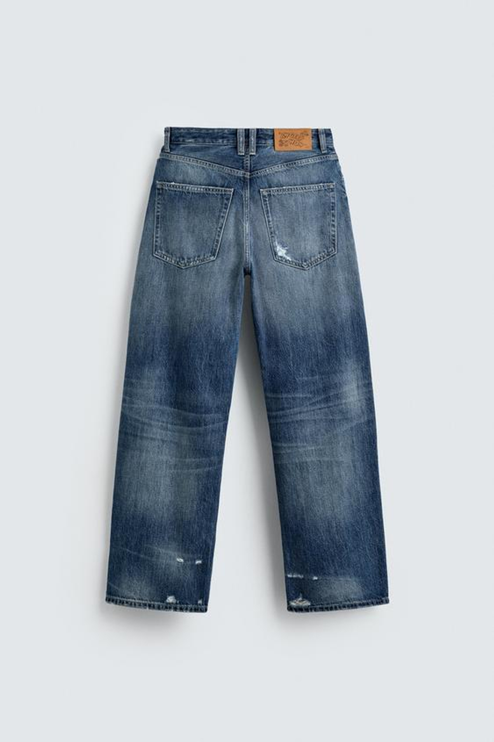 ZARA HARRY LAMBERT X DISNEY ДЖИНСЫ-БАГГИ СО СРЕДНЕЙ ПОСАДКОЙ, МОРСКОЙ СИНИЙ