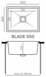Мойка TOLERO BLADE-550 уголь (черный)