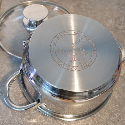 Кастрюля 2,2л нерж, индукция, "Daniks" Оптима GS-01201-18CA