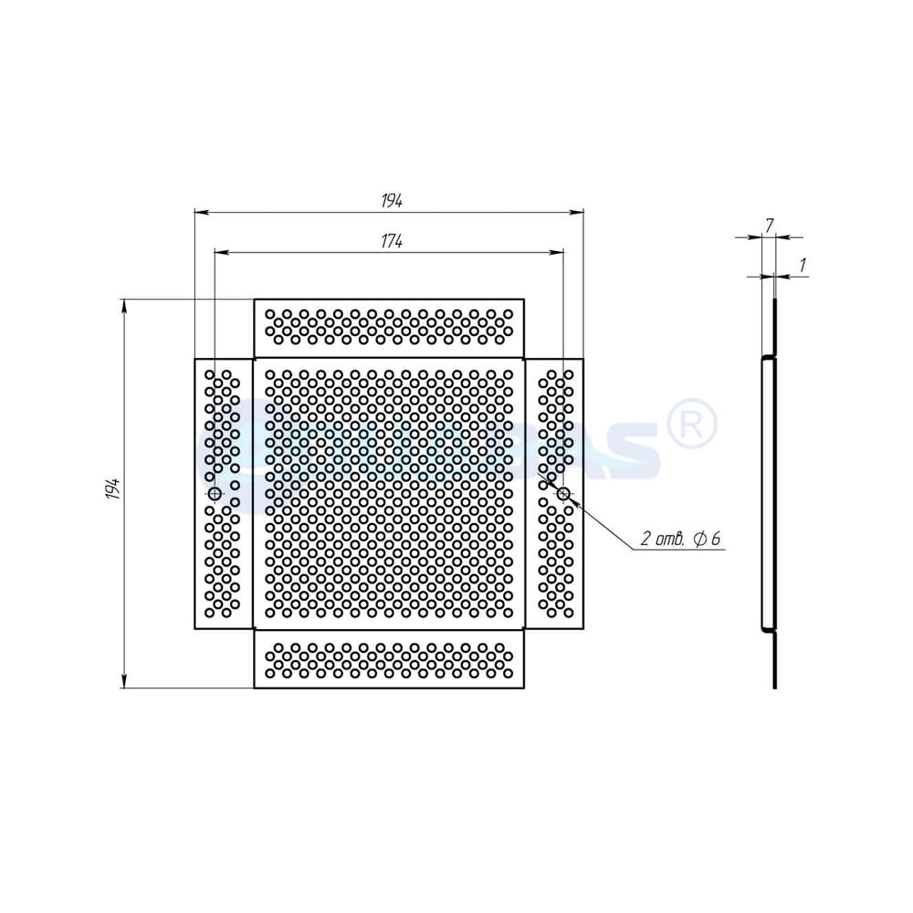 СК.02.1 Защитная сетка с перфорацией для стандартных скиммеров на 1,5"