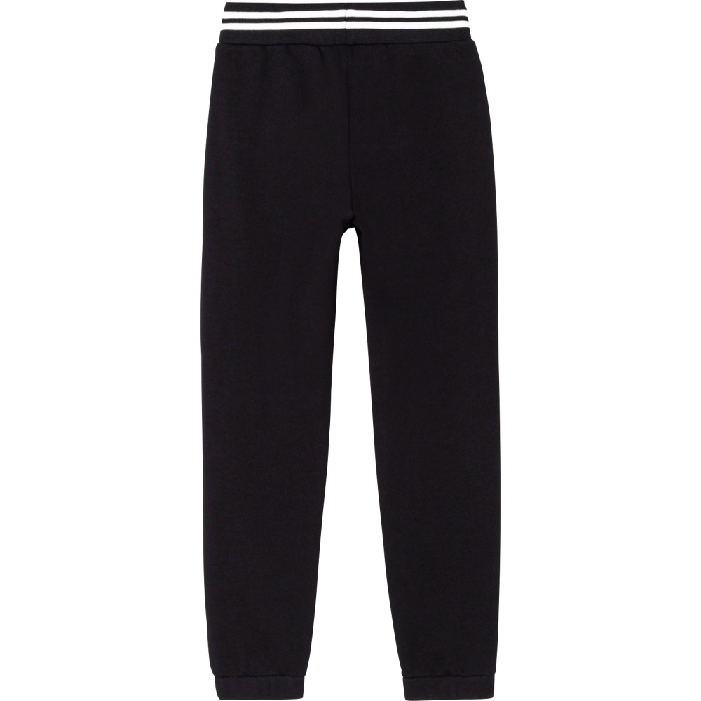 Брюки трикотажные DKNY Черный/Аппликация: черно-белый логотип Девочка