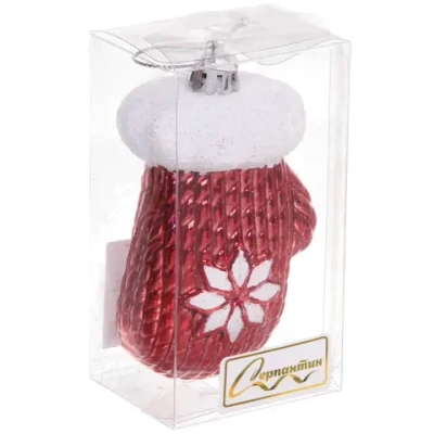 Ёлочная игрушка «Новогодняя варежка» 5*4*10 см, красный