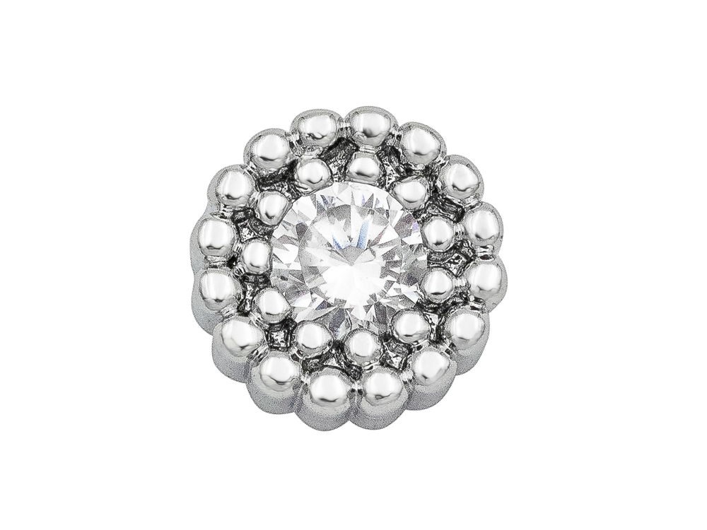 Украшение для пирсинга "Гвоздик со стразом" 4,8мм