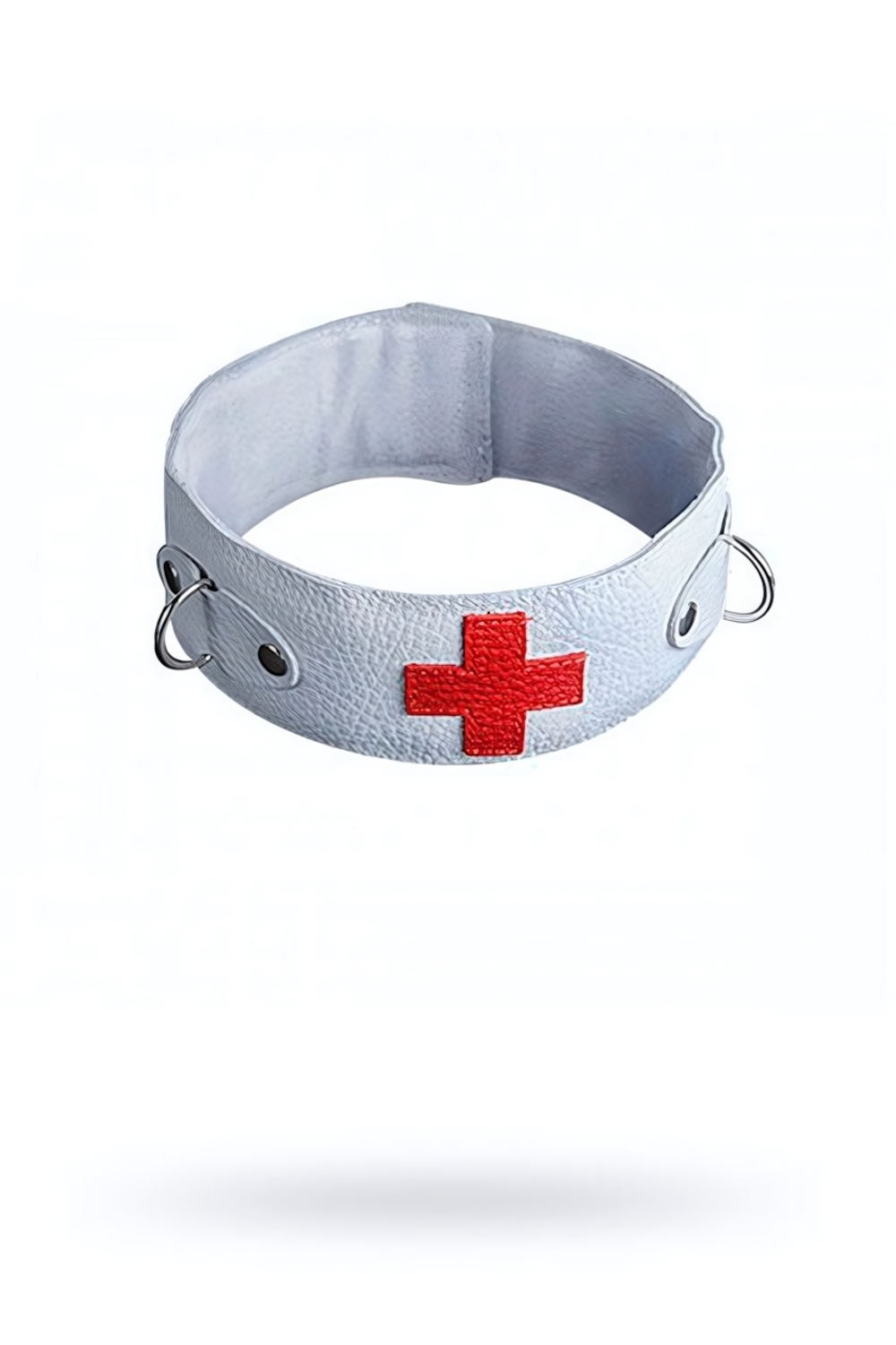 Ошейник белый из натуральной кожи с велюровой подкладой (Цвет: белый)