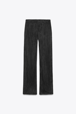 ZARA ПРЯМЫЕ СТРУЯЩИЕСЯ БРЮКИ, ЧЕРНЫЙ