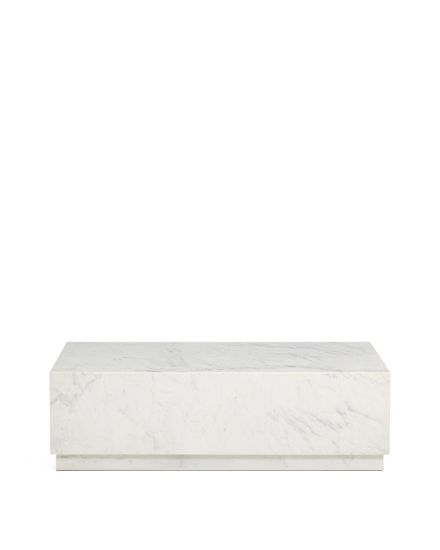 Журнальный столик Sorein из белого мрамора 100 x 50 см