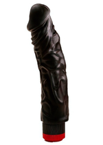 Реалистичный вибратор черного цвета с рельефом (Цвет: черный)