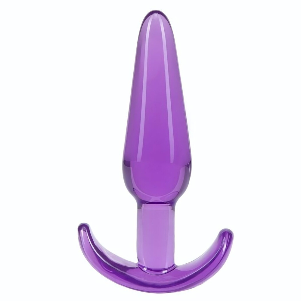 Фиолетовая анальная пробка в форме якоря Slim Anal Plug - 10,8 см. (Цвет: фиолетовый)