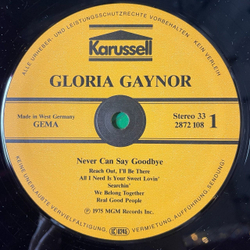 Винтажная виниловая пластинка LP Gloria Gaynor Never Can Say Goodbye (Germany 1975) Real Good People